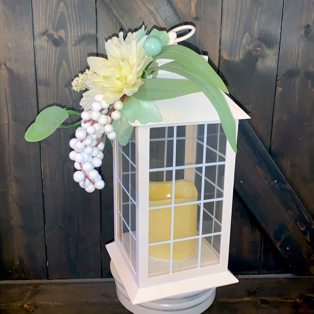 Battery operated candle lantern.